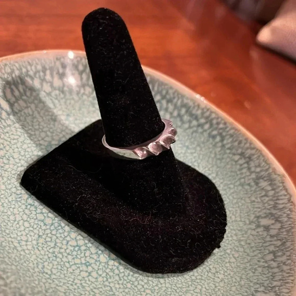 Sterling Silver 925 Ladies Banded Silver Swirl Ring Size 6.5 - Picture 6 of 8